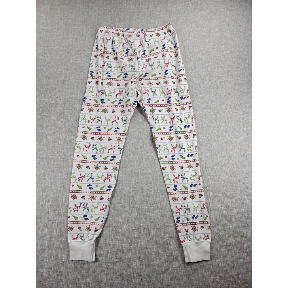Hanna Andersson Womens Pajama Pants Size S White Christmas Print Organic Cotton